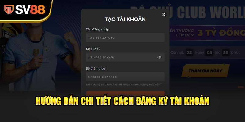 Hướng dẫn chi tiết cách đăng ký tài khoản để chơi Ván Bài Tỷ Phú tại SV88